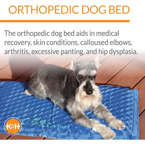 KampH Pet Products Coolin Comfort Bed Orthopedic Dog Cooling Mat Cooling Mat for Dogs and Cats Cooling Dog Bed for Medium Dogs  Blue Medium 22 X 32 Inches320L x 220W x 20Th