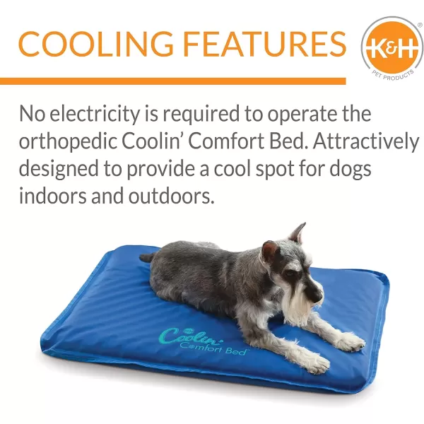 KampH Pet Products Coolin Comfort Bed Orthopedic Dog Cooling Mat Cooling Mat for Dogs and Cats Cooling Dog Bed for Medium Dogs  Blue Medium 22 X 32 Inches320L x 220W x 20Th