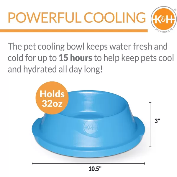 KampH Pet Products Coolin Pet Bowl Cooling Dog Bowl Pet Water Dish for Large Medium Small Breed Dogs amp Cats IndoorOutdoor Insulated Ice Cold Dog Bowl  Cooler Blue 96 Ounces32 Ounces Bed  Bowl