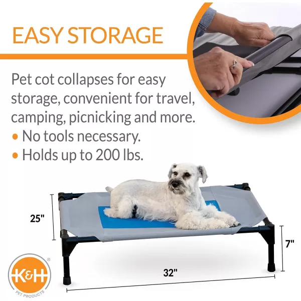 KampH Pet Products Coolin Pet Cot Large and Original All Weather Large Cot CoverCooling Cot 320L x 250W x 70Th