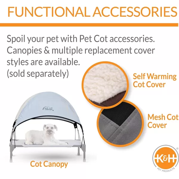 KampH Pet Products Coolin Pet Cot Large and Original All Weather Large Cot CoverCooling Cot 320L x 250W x 70Th