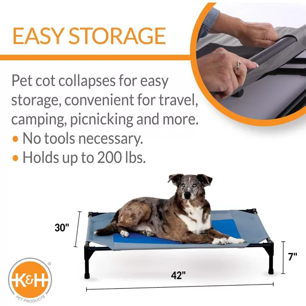 KampH Pet Products Coolin Pet Cot Large and Original All Weather Large Cot CoverCooling Cot 420L x 300W x 70Th