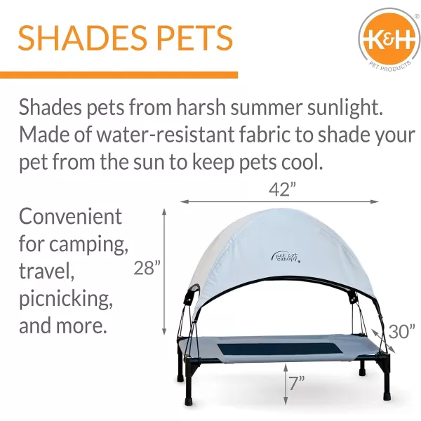 KampH Pet Products Cooling Elevated Dog Bed Outdoor Raised Dog Bed with Washable Breathable Mesh Dog Cot Bed NoSlip Rubber Feet Portable Dog Cot Indoor Outdoor Dog Bed XLarge ChocolateBlack MeshCot amp Canopy Large GrayBlack Mesh