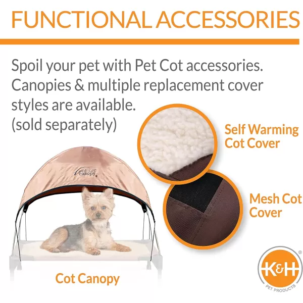 KampH Pet Products Cooling Elevated Dog Bed Outdoor Raised Dog Bed with Washable Breathable Mesh Dog Cot Bed NoSlip Rubber Feet Portable Dog Cot Indoor Outdoor Dog Bed XLarge ChocolateBlack MeshCot 220L x 170W x 70Th ChocolateBlack Mesh