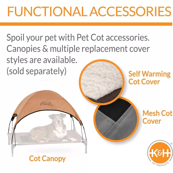 KampH Pet Products Cooling Elevated Dog Bed Outdoor Raised Dog Bed with Washable Breathable Mesh Dog Cot Bed NoSlip Rubber Feet Portable Dog Cot Indoor Outdoor Dog Bed XLarge ChocolateBlack MeshCot 320L x 250W x 70Th Realtree Edge CamoBlack Mesh
