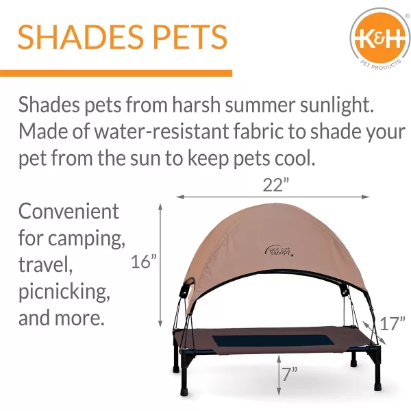 KampH Pet Products Cooling Elevated Dog Bed Outdoor Raised Dog Bed with Washable Breathable Mesh Dog Cot Bed NoSlip Rubber Feet Portable Dog Cot Indoor Outdoor Dog Bed XLarge ChocolateBlack MeshCot amp Canopy Small ChocolateBlack Mesh