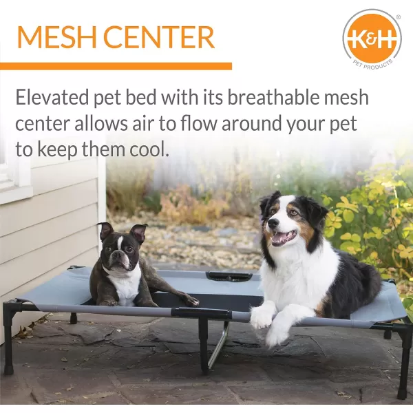 KampH Pet Products Cooling Elevated Dog Bed Outdoor Raised Dog Bed with Washable Breathable Mesh Dog Cot Bed NoSlip Rubber Feet Portable Dog Cot Indoor Outdoor Dog Bed XLarge ChocolateBlack MeshCot amp Canopy XLarge GrayBlack Mesh