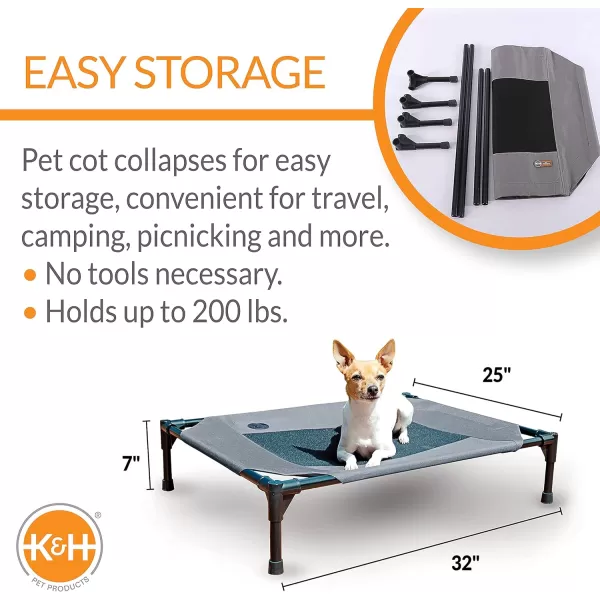 KampH Pet Products Cooling Elevated Dog Bed Outdoor Raised Dog Bed with Washable Breathable Mesh Dog Cot Bed NoSlip Rubber Feet Portable Dog Cot Indoor Outdoor Dog Bed XLarge ChocolateBlack MeshCot amp Pad Medium GrayBlack Mesh