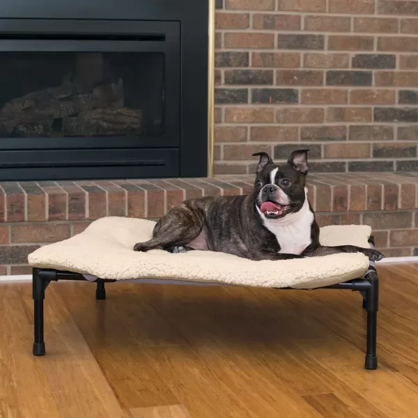 KampH Pet Products Cooling Elevated Dog Bed Outdoor Raised Dog Bed with Washable Breathable Mesh Dog Cot Bed NoSlip Rubber Feet Portable Dog Cot Indoor Outdoor Dog Bed XLarge ChocolateBlack MeshCot amp Pad Medium GrayBlack Mesh
