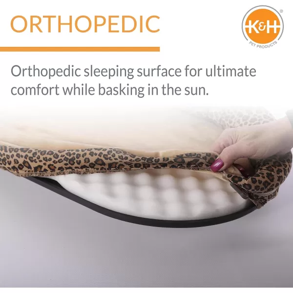 KampH Pet Products Deluxe Kitty Sill w Bolster Cat Window Bed Cat Window Perch for Large Cats Cat Window Hammock Cat Window Seat Window Cat Bed Cat Perch Cat Hammock Tan Leopard PrintTanLeopard Print Recyclable Packaging