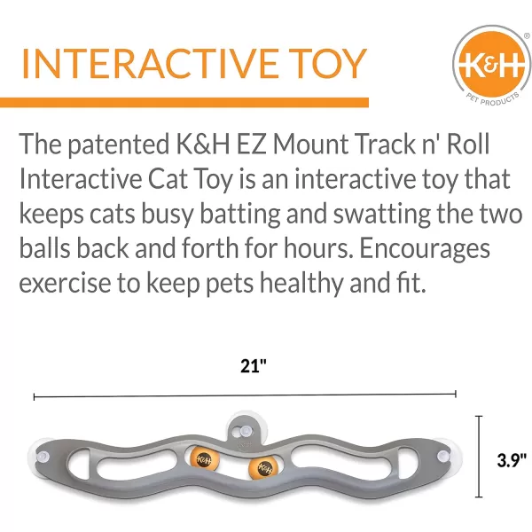 KampH Pet Products EZ Mount Track n Roll Interactive Cat Toy Gray 23 InchesKampH Pet Products EZ Mount Track n Roll Interactive Cat Toy Gray 23 Inches