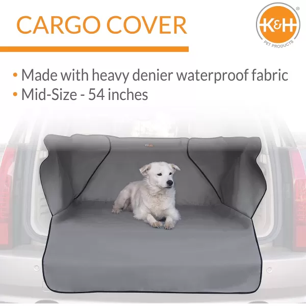 KampH Pet Products Economy Cargo Cover Black 54 Inches StandardMidSize VehicleGray