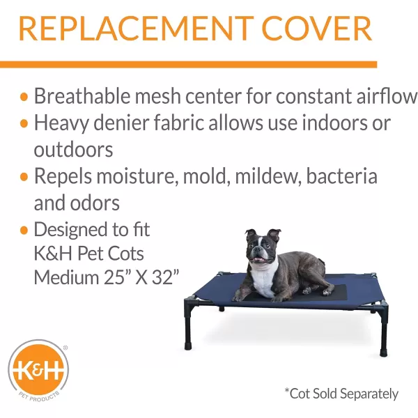 KampH Pet Products Elevated Cooling Outdoor Dog Bed Portable Raised Dog Cot Replacement Cover Only BlueBlack Medium 25 X 32 Inches Cot NOT IncludedKampH Pet Products Elevated Cooling Outdoor Dog Bed Portable Raised Dog Cot Replacement Cover Only BlueBlack Medium 25 X 32 Inches Cot NOT Included