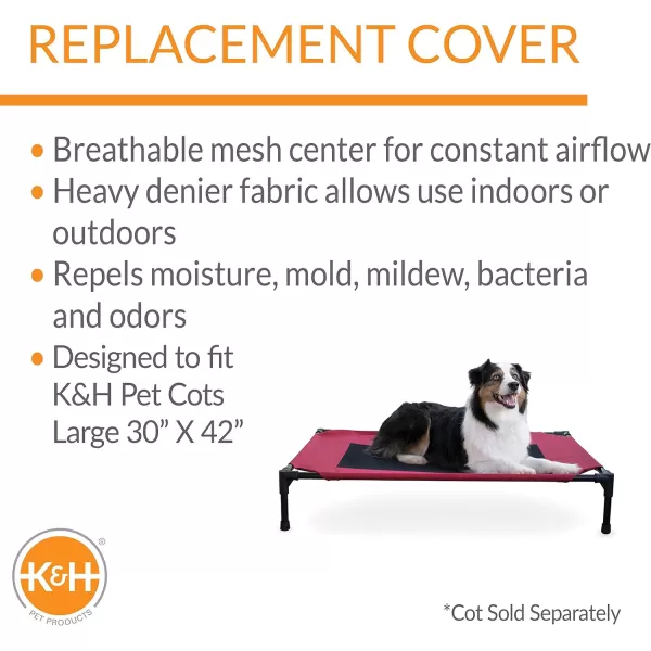 KampH Pet Products Elevated Cooling Outdoor Dog Bed Portable Raised Dog Cot Replacement Cover Only RedBlack Large 30 X 42 Inches Cot NOT IncludedKampH Pet Products Elevated Cooling Outdoor Dog Bed Portable Raised Dog Cot Replacement Cover Only RedBlack Large 30 X 42 Inches Cot NOT Included