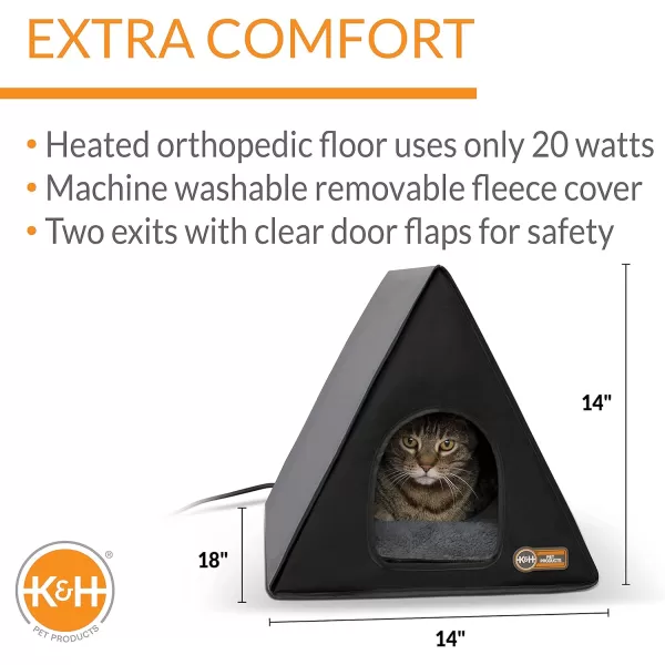 KampH Pet Products Heated AFrame IndoorOutdoor Shelter GrayBlack 18 X 14 Inches 20 WattsKampH Pet Products Heated AFrame IndoorOutdoor Shelter GrayBlack 18 X 14 Inches 20 Watts