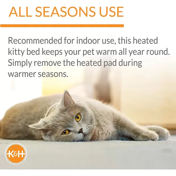 KampH Pet Products Heated Cat Bed ThermoKitty Bed Heated Pet Bed for Indoor Cats and Small Dogs Electric Thermal Plush Warming Pet Bed Calming Cat Heating Bed Large 20 Inches Round SageTan160L x 160W x 60Th Retail Package