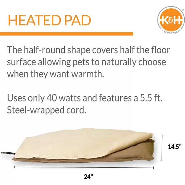 KampH Pet Products Heated LectroSoft Igloo Style Dog Bed Outdoor Dog Bed for Doghouse Orthopedic Warming Pet Pad Outdoor Heated Pad for Pets Heated Outside Dog amp Cat Bed Medium 145 X 24 Inches240L x 150W x 20Th Recyclable Box