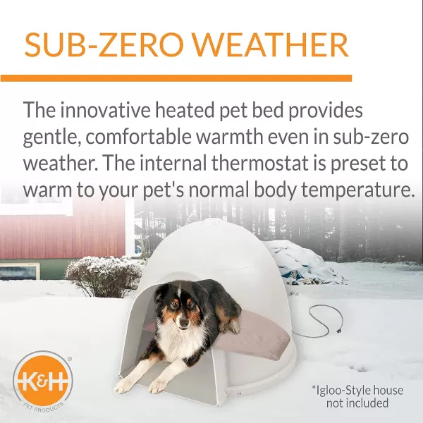 KampH Pet Products Heated LectroSoft Igloo Style Dog Bed Outdoor Dog Bed for Doghouse Orthopedic Warming Pet Pad Outdoor Heated Pad for Pets Heated Outside Dog amp Cat Bed Medium 145 X 24 Inches240L x 150W x 20Th Recyclable Box