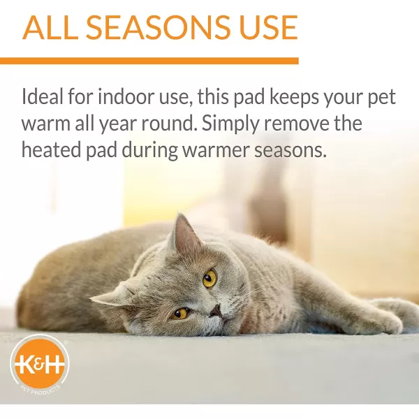 KampH Pet Products Heated ThermoKitty Mat Indoor Heated Cat Bed Pet Heat Pad for Indoor Cats and Small Dogs Cat Heating Pad Electric Thermal Warming Cat Bed Mat Gray 125 X 25 InchesMochaTan Pet Bed