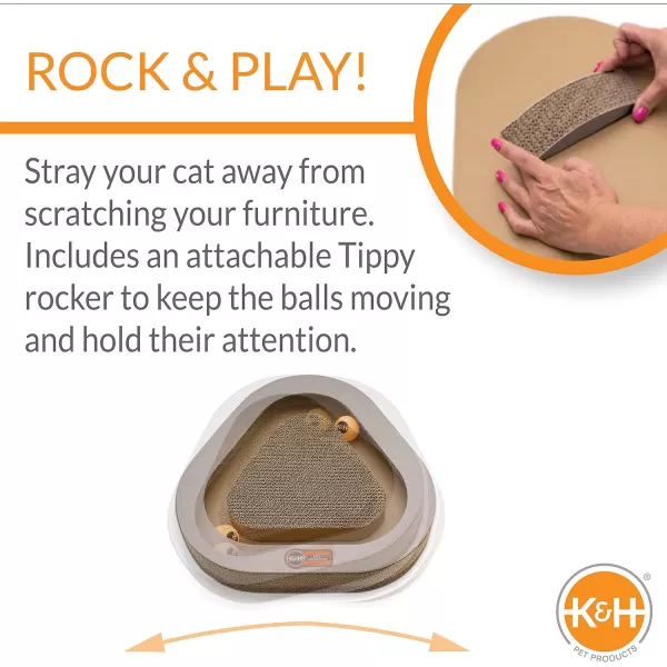 KampH Pet Products Kitty Tippy Triangle Cat Scratcher Cardboard Interactive Cat Toy 145 x 14KampH Pet Products Kitty Tippy Triangle Cat Scratcher Cardboard Interactive Cat Toy 145 x 14