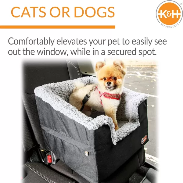 KampH Pet Products Knockdown Bucket Booster Dog Car Seat Rectangle Style ChocolateTan SmallBlackGray Small