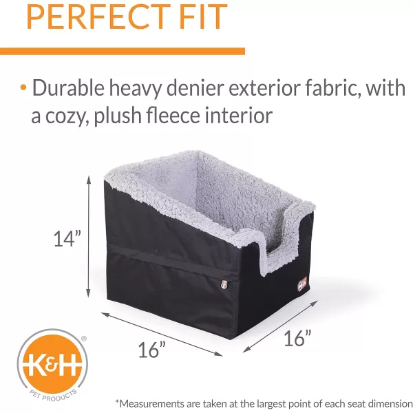 KampH Pet Products Knockdown Bucket Booster Dog Car Seat Rectangle Style ChocolateTan SmallBlackGray Small