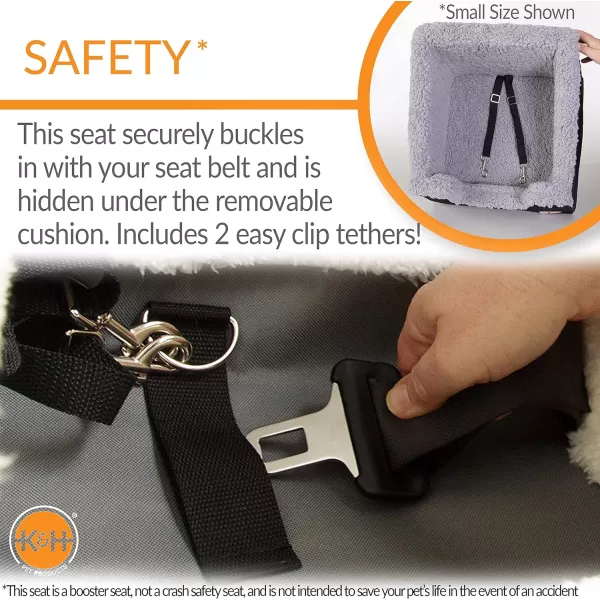 KampH Pet Products Knockdown Bucket Booster Dog Car Seat Rectangle Style ChocolateTan SmallBlackGray Small