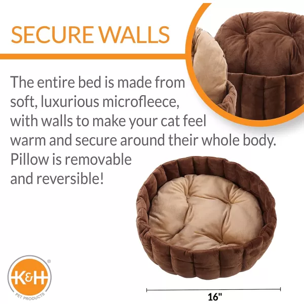 KampH Pet Products Lazy Cup Machine Washable Pet Bed For Cats or Dogs Large 20 Inches TanMocha160L x 160W x 70Th TanMocha