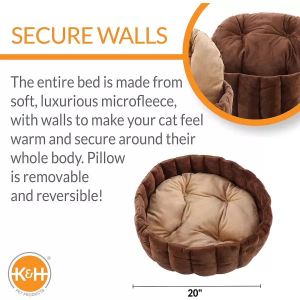 KampH Pet Products Lazy Cup Machine Washable Pet Bed For Cats or Dogs Large 20 Inches TanMocha200L x 200W x 70Th TanMocha