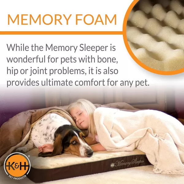 KampH Pet Products Memory Sleeper Sage Medium 23 X 35 inchesChocolate 350L x 230W x 40Th