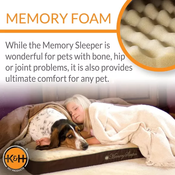 KampH Pet Products Memory Sleeper Sage Medium 23 X 35 inchesChocolate 450L x 290W x 40Th