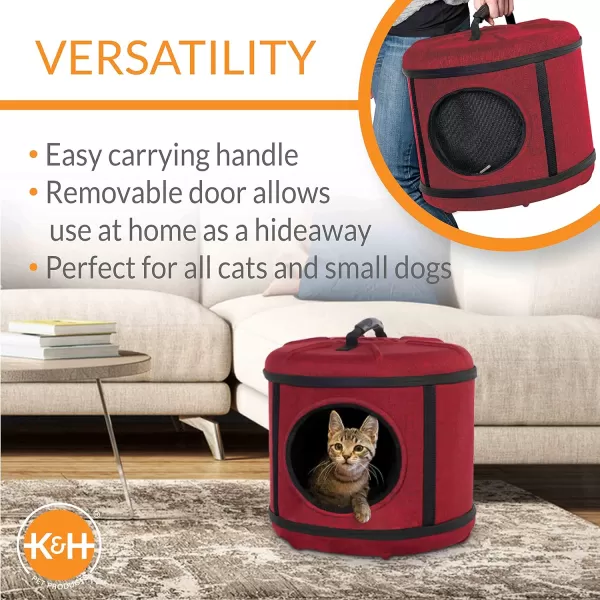 KampH Pet Products Mod Capsule SoftSided Pet Carrier for Cats Breathable Cat Travel Carrier Removable Mesh Door Collapsible Small Pet Travel Safety Car Seat  Red 17 X 17 X 155 InchesKampH Pet Products Mod Capsule SoftSided Pet Carrier for Cats Breathable Cat Travel Carrier Removable Mesh Door Collapsible Small Pet Travel Safety Car Seat  Red 17 X 17 X 155 Inches