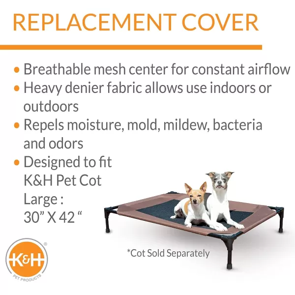 KampH Pet Products Original Pet Cot Replacement Cover Cot Sold Separately  ChocolateBlack Mesh Medium 25 X 32 InchesChocolateBlack Mesh Large 30 x 42 Inches