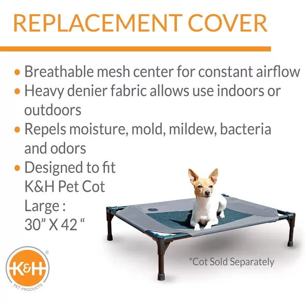 KampH Pet Products Original Pet Cot Replacement Cover Cot Sold Separately  ChocolateBlack Mesh Medium 25 X 32 InchesGrayBlack Mesh Large 30 x 42 Inches