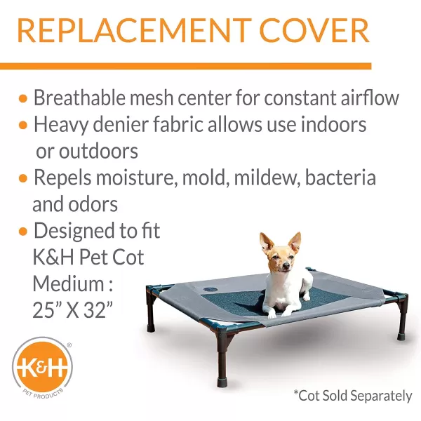 KampH Pet Products Original Pet Cot Replacement Cover Cot Sold Separately  ChocolateBlack Mesh Medium 25 X 32 InchesGrayBlack Mesh Medium 25 x 32 Inches