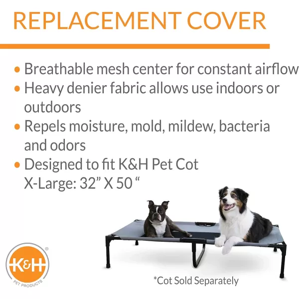 KampH Pet Products Original Pet Cot Replacement Cover Cot Sold Separately  ChocolateBlack Mesh Medium 25 X 32 InchesGrayBlack Mesh XLarge 32 x 50 Inches