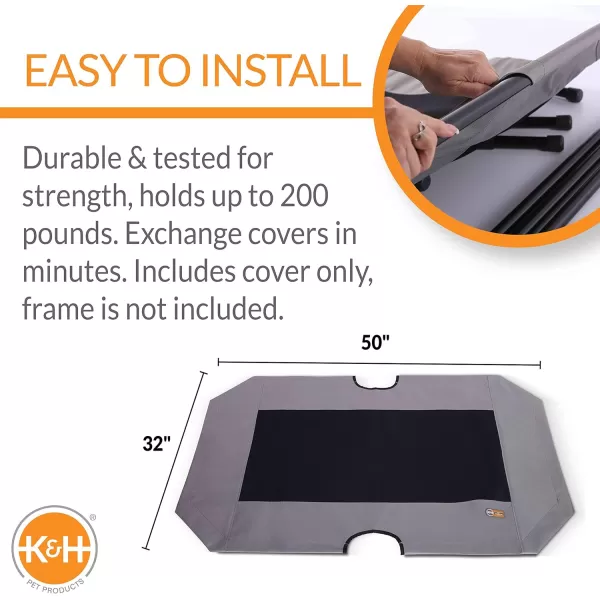 KampH Pet Products Original Pet Cot Replacement Cover Cot Sold Separately  ChocolateBlack Mesh Medium 25 X 32 InchesGrayBlack Mesh XLarge 32 x 50 Inches