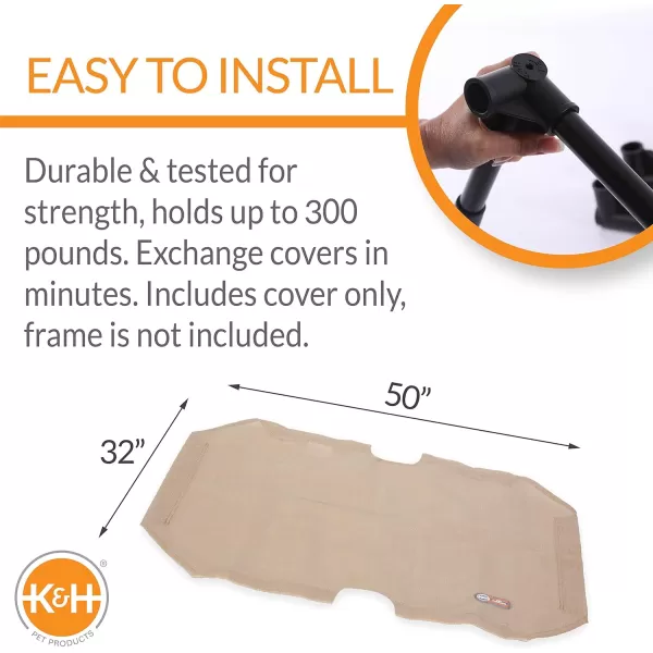 KampH Pet Products Original Pet Cot Replacement Cover Cot Sold Separately  ChocolateBlack Mesh Medium 25 X 32 InchesTan XLarge 32 x 50 Inches