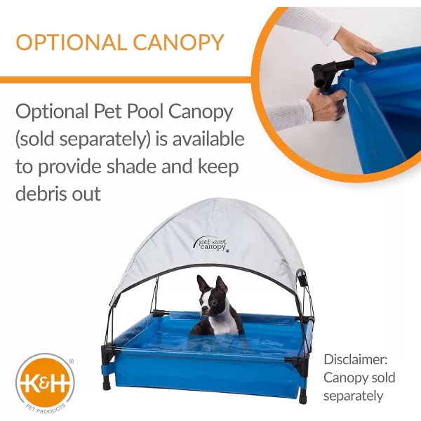 KampH Pet Products Portable Dog Pool amp Pet Bath for Dogs and Puppies Swimming Pool for Small and Medium Dogs Heavy Duty Plastic Wading Pet Pool with Drain Medium 25 X 32 X 7 InchesPet Pool Medium 25 X 32 Inches