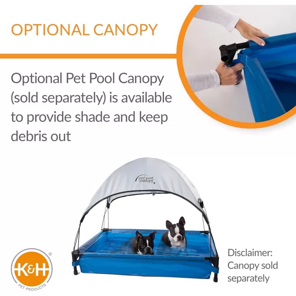 KampH Pet Products Portable Dog Pool amp Pet Bath for Dogs and Puppies Swimming Pool for Small and Medium Dogs Heavy Duty Plastic Wading Pet Pool with Drain Medium 25 X 32 X 7 InchesPet Pool Large 30 X 42 Inches