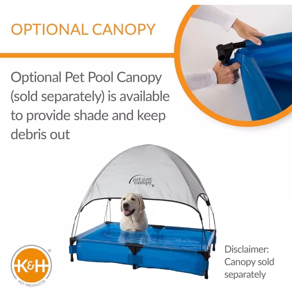 KampH Pet Products Portable Dog Pool amp Pet Bath for Dogs and Puppies Swimming Pool for Small and Medium Dogs Heavy Duty Plastic Wading Pet Pool with Drain Medium 25 X 32 X 7 InchesPet Pool XLarge 32 X 50 Inches