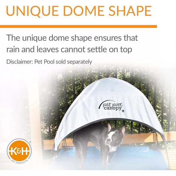 KampH Pet Products Portable Dog Pool amp Pet Bath for Dogs and Puppies Swimming Pool for Small and Medium Dogs Heavy Duty Plastic Wading Pet Pool with Drain Medium 25 X 32 X 7 InchesPool Canopy Medium 25 X 32 Inches