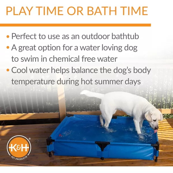 KampH Pet Products Portable Dog Pool amp Pet Bath for Dogs and Puppies Swimming Pool for Small and Medium Dogs Heavy Duty Plastic Wading Pet Pool with Drain Medium 25 X 32 X 7 InchesPet Pool XLarge 32 X 50 Inches