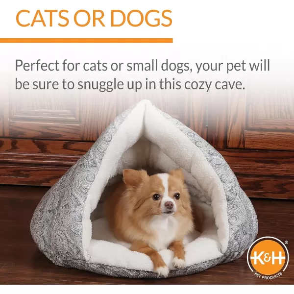 KampH Pet Products SelfWarming Hut Pet Bed Cat Bed Cave Gray Small 18 X 19 InchesGray