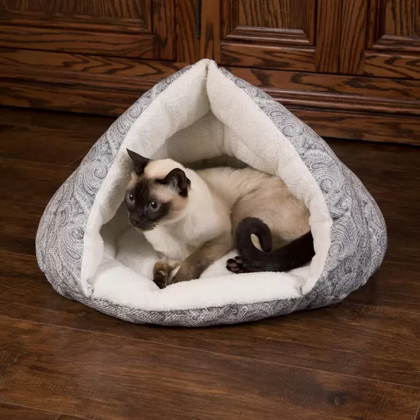 KampH Pet Products SelfWarming Hut Pet Bed Cat Bed Cave Gray Small 18 X 19 InchesGray