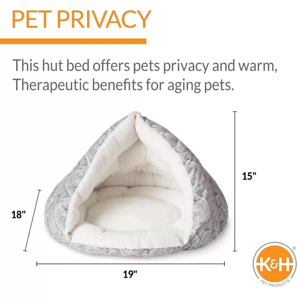 KampH Pet Products SelfWarming Hut Pet Bed Cat Bed Cave Gray Small 18 X 19 InchesGray