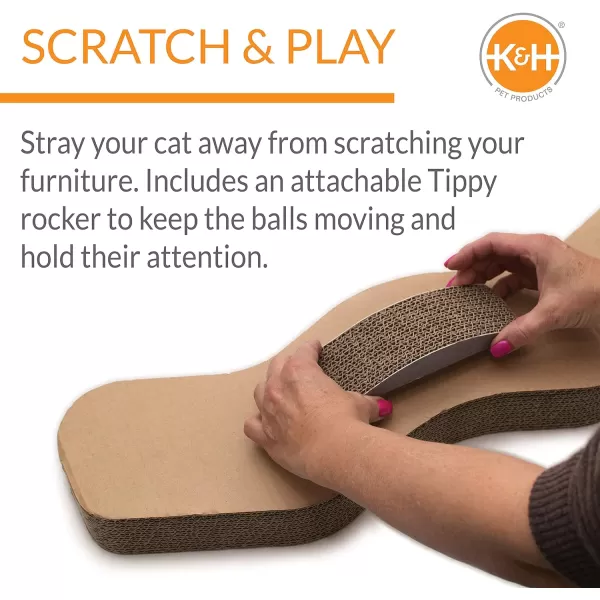 KampH Pet Products Stretch n Scratch Cat Scratcher Toy Cardboard 9 X 14 X 15 InchesInteractive 225 X 65 Inches