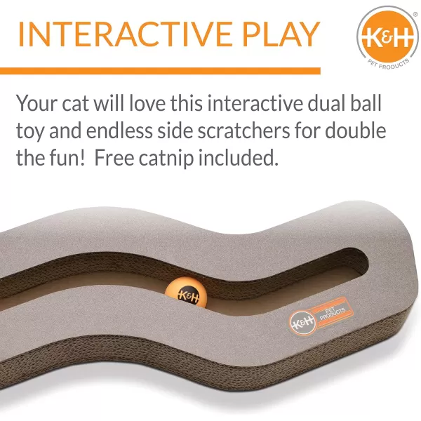 KampH Pet Products Stretch n Scratch Cat Scratcher Toy Cardboard 9 X 14 X 15 InchesInteractive 225 X 65 Inches