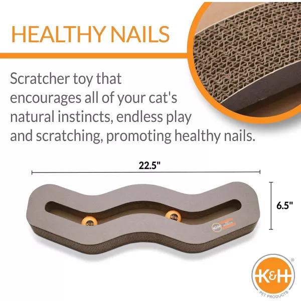 KampH Pet Products Stretch n Scratch Cat Scratcher Toy Cardboard 9 X 14 X 15 InchesInteractive 225 X 65 Inches