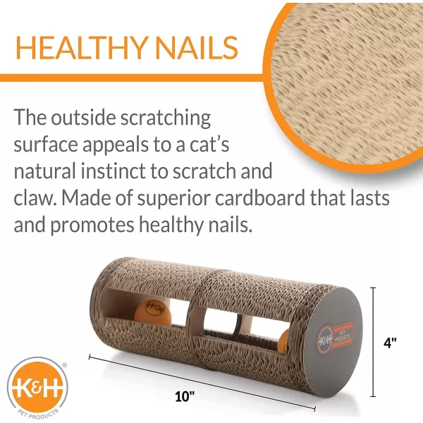 KampH Pet Products Stretch n Scratch Cat Scratcher Toy Cardboard 9 X 14 X 15 InchesInteractive 3 Pack Roller